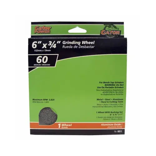 6 In. 3/4 In. Adjustable - 1", 3/4", 5/8", 1/2" Bench Grinding Wheel