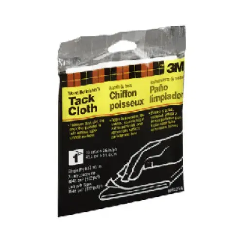 Tack Cloth, 36 in L, 17 in W, Synthetic Fabric, White, 1-Ply Tack Cloth, 36 in L, 17 in W, Synthetic Fabric, White, 1-Ply