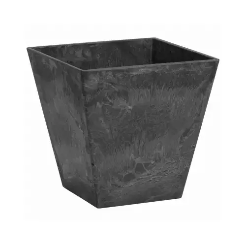 Ella Planter, Plastic, Water-Minder, Black, 6-In. Sq. Ella Planter, Plastic, Water-Minder, Black, 6-In. Sq.
