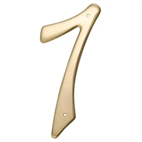 House Address Number 7, Nail-On, Brass, 4 In.
