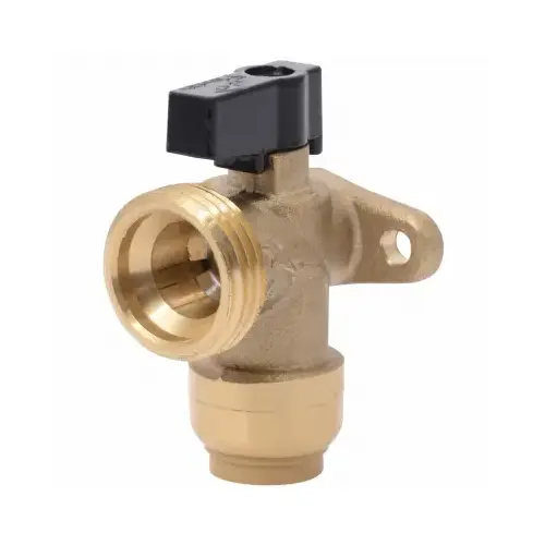 Push-to-Connect Angle Valve, 1/2 x 3/4 in Connection, Push x MHT, 200 psi Pressure, Brass Body Push-to-Connect Angle Valve, 1/2 x 3/4 in Connection, Push x MHT, 200 psi Pressure, Brass Body