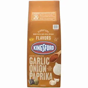 KINGSFORD 32600 Charcoal Briquettes Signature Flavors All Natural Garlic Onion Paprika 8 lb