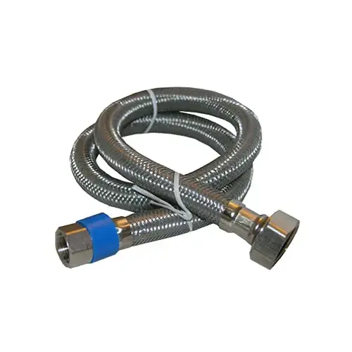 Faucet Supply Line 3/8" Compression X 1/2" D FIP 60" Braided Stainless Steel Faucet Supply Line 3/8" Compression X 1/2" D FIP 60" Braided Stainless Steel