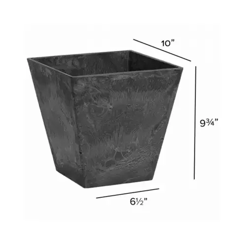 Planter Artstone 10" H X 9.8" W X 9.8" D Resin Ella Black Black Planter Artstone 10" H X 9.8" W X 9.8" D Resin Ella Black Black