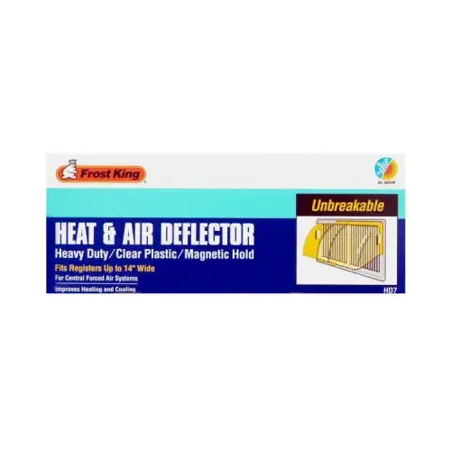 Heat and Air Deflector, 10 to 14 in L, 12-1/2 to 16 in W, Plastic, Clear