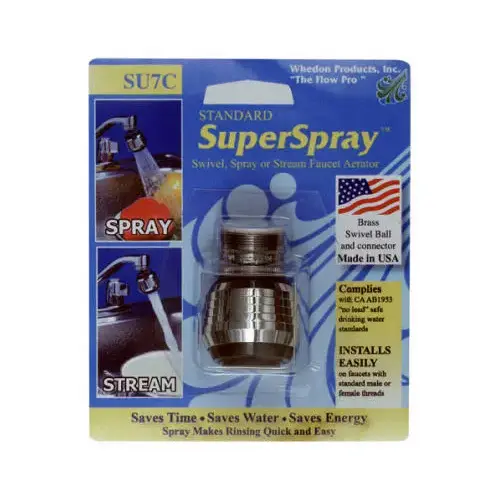 Faucet Aerator, 15/16-27 x 55/64-27 Male x Female Thread, Brass, Chrome Plated