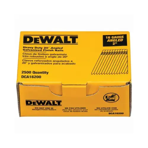 Finish Nail, 2 in L, 16 Gauge, Steel, Galvanized, Brad Head, Smooth Shank - pack of 2500 Finish Nail, 2 in L, 16 Gauge, Steel, Galvanized, Brad Head, Smooth Shank - pack of 2500