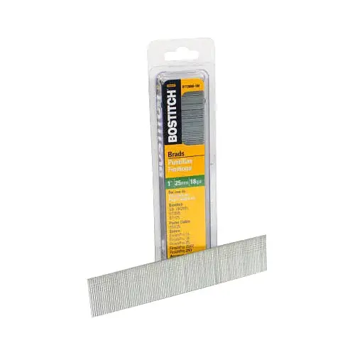 Nail, 1-3/8 in L, 18 Gauge, Steel, Coated, Brad Head, Smooth Shank Brown - pack of 1000