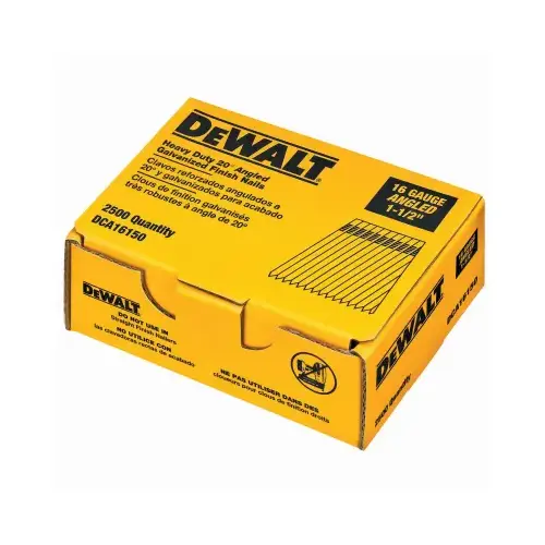 Finish Nail, 1-1/2 in L, 16 Gauge, Steel, Galvanized, Brad Head, Smooth Shank - pack of 2500 Finish Nail, 1-1/2 in L, 16 Gauge, Steel, Galvanized, Brad Head, Smooth Shank - pack of 2500