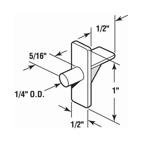 Shelf Support Peg White Plastic 1/4"ch Ga. 0.9" L 5 lb White Shelf Support Peg White Plastic 1/4"ch Ga. 0.9" L 5 lb White