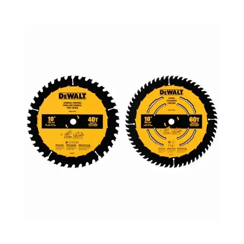 Circular Saw Blade 10" D X 5/8" Carbide Tipped 40/60 teeth Pair Circular Saw Blade 10" D X 5/8" Carbide Tipped 40/60 teeth Pair
