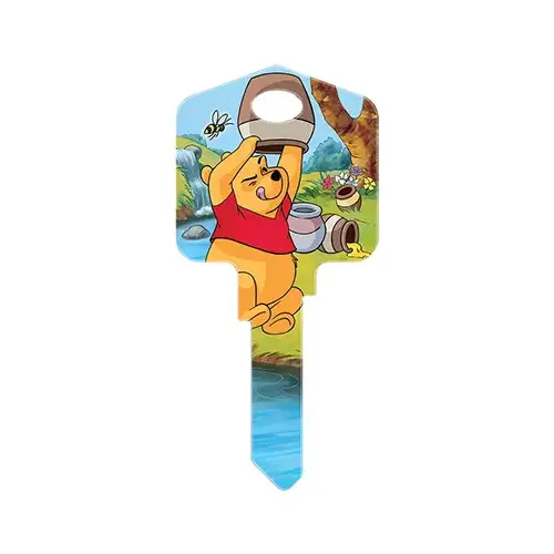 Key Blank Disney Winnie The Pooh House 66/97 KW1/KW10 Single For Kwikset and Titan Locks Multicolored - pack of 5 Key Blank Disney Winnie The Pooh House 66/97 KW1/KW10 Single For Kwikset and Titan Locks Multicolored - pack of 5