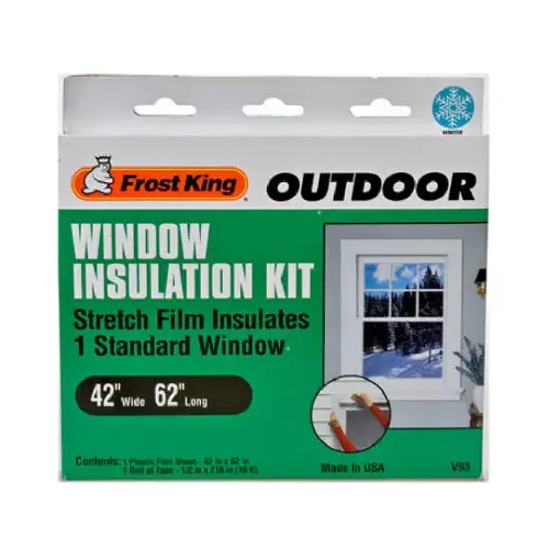 Window Film Insulator Kit Clear Stretch Outdoor 42" W X 62" L Clear Window Film Insulator Kit Clear Stretch Outdoor 42" W X 62" L Clear
