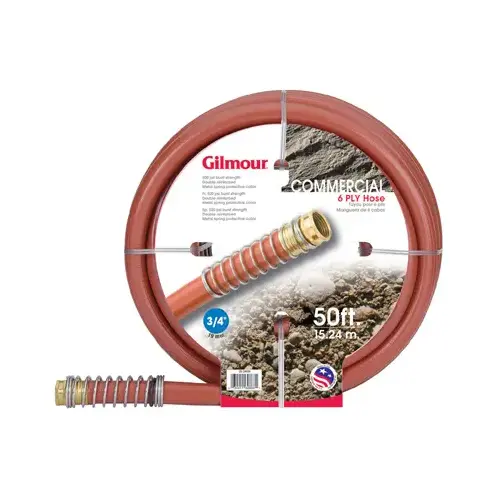 Professional Commercial Hose, 3/4 in, 50 ft L, Coupling, Rubber/Vinyl, Red Professional Commercial Hose, 3/4 in, 50 ft L, Coupling, Rubber/Vinyl, Red