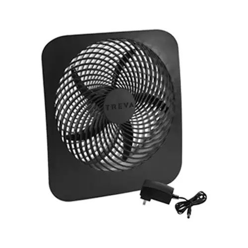 10 In. 2-Speed Gray Electric or Battery Operated Table Fan