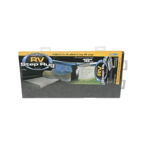 Wraparound Step Rug, Gray, 17-1/2 in L, 18 in W Wraparound Step Rug, Gray, 17-1/2 in L, 18 in W