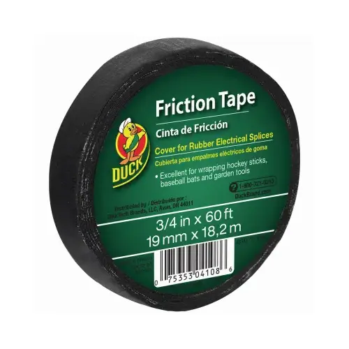 Friction Tape 3/4" W X 60 ft. L Black Cotton Cloth Black
