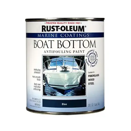Antifouling Paint Marine Coatings Outdoor Flat Blue Epoxy 1 qt Blue