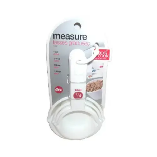 White Plastic Measuring Cup Set (4-Piece) White Plastic Measuring Cup Set (4-Piece)