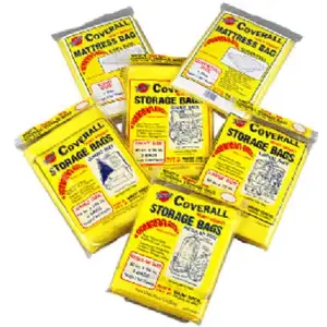 Warp's CB-45 Wrap's Banana Bags Storage Bag, Giant, Plastic, Yellow, 45 in L, 96 in W, 2 mil Thick - pack of 3