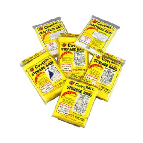 Wrap's Banana Bags Storage Bag, Jumbo, Plastic, Yellow, 60 in L, 108 in W, 2 mil Thick - pack of 2