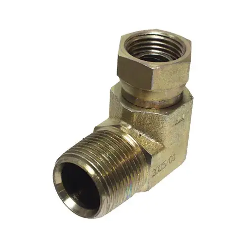 1/2 In. Male Pipe x 1/2 In. Female Pipe Swivel 90 Deg. Hydraulic Hose Adapter 1/2 In. Male Pipe x 1/2 In. Female Pipe Swivel 90 Deg. Hydraulic Hose Adapter