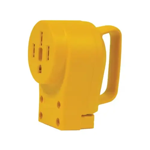 Replacement Receptacle, 125/250 V, 50 A, Female Contact, Yellow