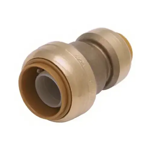 Tube Coupling, 1/2 x 3/8 in, Brass, 200 psi Pressure