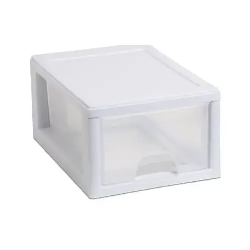Drawer Organizer 12 7/8" L x 8 7/8" W x 6 " H 6 Qt. Clear Clear/White