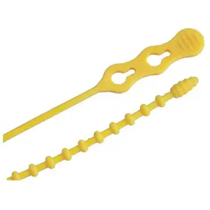 GB 45-12BEADYW Beaded Cable Ties, Reusable, Yellow, 12-In   pack of 15