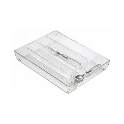 Cutlery Tray Linus 2" H X 14" W X 11" D Plastic Clear Cutlery Tray Linus 2" H X 14" W X 11" D Plastic Clear