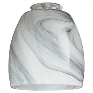 Westinghouse 8140900 Light Shade, Tapered Barrel, Glass, Charcoal/White