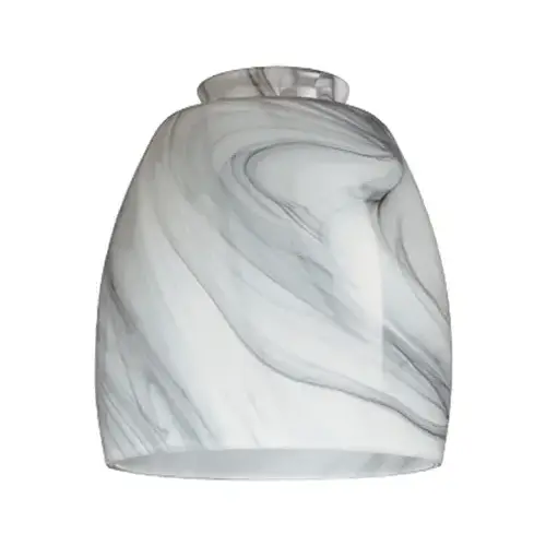 Light Shade, Tapered Barrel, Glass, Charcoal/White