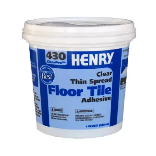 430 ClearPro Floor Adhesive, Paste, Mild, Clear, 1 qt Pail - pack of 12