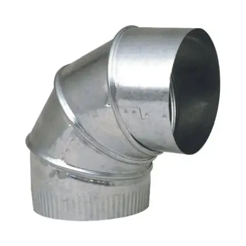 Adjustable Elbow, 8 in Connection, 24 Gauge, Galvanized Adjustable Elbow, 8 in Connection, 24 Gauge, Galvanized