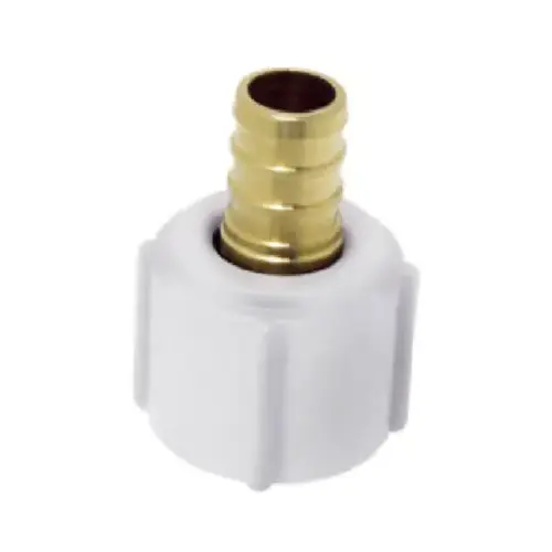 Hose to Pipe Adapter, 3/4 in, PEX Barb x FNPT, DZR Brass, 200 psi Pressure