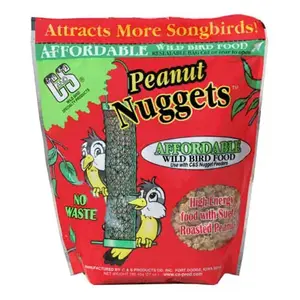 C & S 100214178 Nuggets Bird Food, High-Energy, Peanut Flavor, 27 oz Bag
