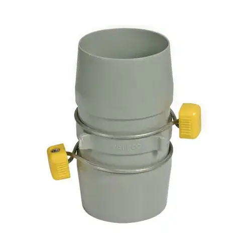 Easy Slip Hose Coupler, 3 in ID, 80 psi Pressure, Plastic Gray Easy Slip Hose Coupler, 3 in ID, 80 psi Pressure, Plastic Gray