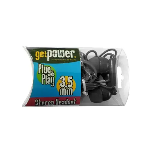 Hands Free Stereo Headset, Assroted Colors, 3.5-Mm.