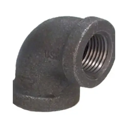 90 Degree Elbow 1/2" FPT X 1/2" D FPT Black Malleable Iron Black 90 Degree Elbow 1/2" FPT X 1/2" D FPT Black Malleable Iron Black