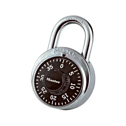 Padlock 1500D 2-9/10" H X 1-7/8" W Steel Combination Dial Silver Black