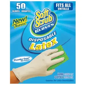 SOFT SCRUB 11350-16 Disposable Gloves Latex One Size Fits Most White Powdered White