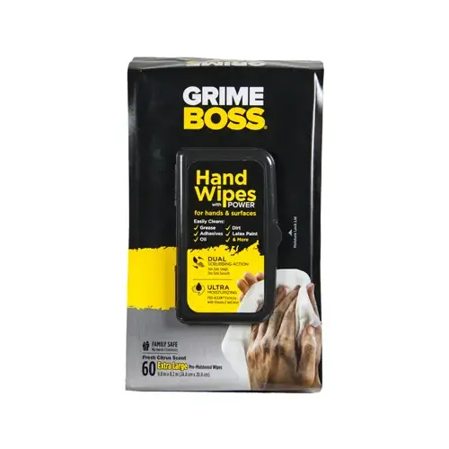 Cleaning Wipes, 9.8 in L, 8.2 in W, Citrus White