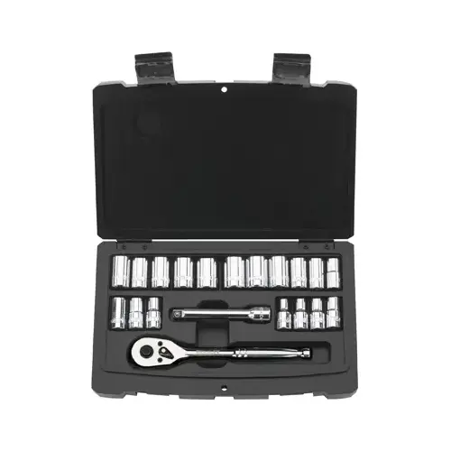 Socket Set Assorted in. X 1/4" drive SAE 6 Point Silver Socket Set Assorted in. X 1/4" drive SAE 6 Point Silver
