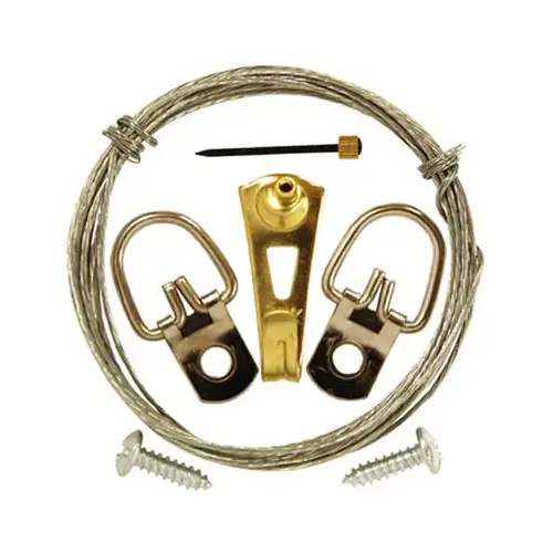 Perfect Hang Kit, 30 lb, Steel, Brass - pack of 7 Perfect Hang Kit, 30 lb, Steel, Brass - pack of 7