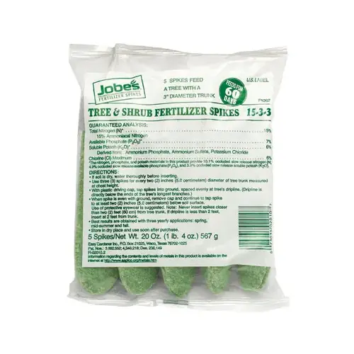 Fertilizer Spike Bag, Spike, Light Green, Slight Ammonia Bag - pack of 5