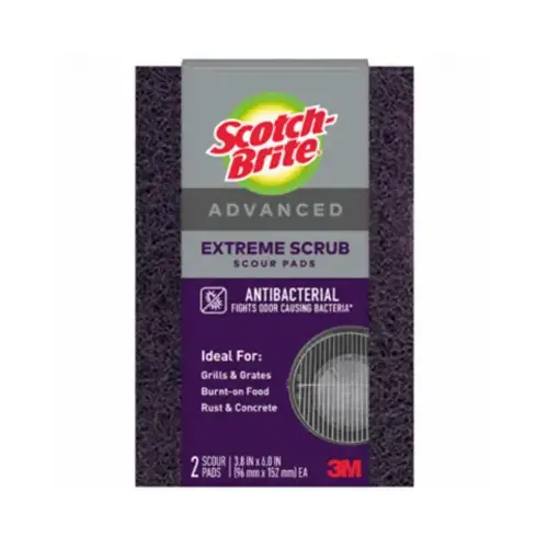 Scouring Pad Extreme Scrub Heavy Duty For Grill 4.4" L Purple Pair Scouring Pad Extreme Scrub Heavy Duty For Grill 4.4" L Purple Pair