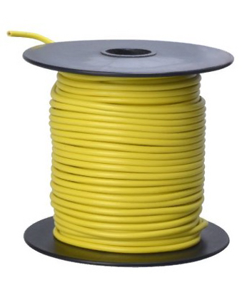 CCI 55668323 Primary Wire, 16 AWG Wire, 1-Conductor, 60 VDC, Copper Conductor, Yellow Sheath, 100 ft L