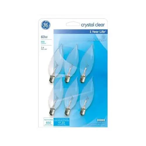 LED Bulb CA10 E12 (Candelabra) Soft White 60 Watt Equivalence Clear - pack of 5 LED Bulb CA10 E12 (Candelabra) Soft White 60 Watt Equivalence Clear - pack of 5