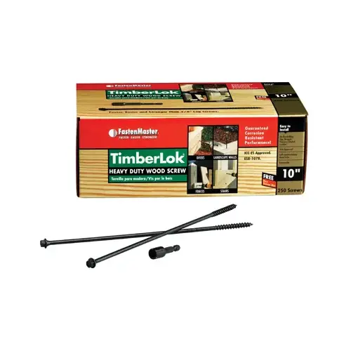 Wood Screws TimberLok No. 10 S X 10" L Hex Epoxy Epoxy Wood Screws TimberLok No. 10 S X 10" L Hex Epoxy Epoxy